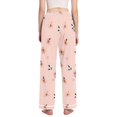 thumbnail image 3 of Dailycode Women's Pajama Pants Wide Leg Lounge Pj Bottoms With Pockets Small Flowers with Leaf, 3 of 7