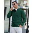 thumbnail image 2 of HAOMEILI Men's Quarter Zip Up Sweaters Slim Fit Lightweight Mock Neck Pullover Casual Polo Sweaters, 2 of 5