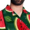 thumbnail image 5 of Watermelon Men's Casual Printed Button Down Short Sleeve Poplin Hawaiian Beach Shirt with Spread Collar Tops, 5 of 6