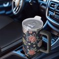 thumbnail image 6 of 40oz Pioneer Flower Floral Print Pattern Insulated Tumbler with Handle, BPA-Free Leak Proof Lid and Straws, Double Wall Vacuum, Hot 12h/Cold 34h, 6 of 6