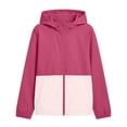 thumbnail image 6 of Dwellite Girls Zip Up Hooded Jacket Lightweight Casual Summer Color Block Sun Jackets with Pockets 5-15 Years Hot Pink 140, 6 of 6