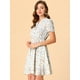 thumbnail image 2 of Vestido Con Botones Y Cuello En V Con Estampado Floral Y Volantes Para Mujer Blanco M, 2 of 6