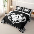 thumbnail image 3 of Erosebridal Damsk ABC Print A Twin Quilt Set,Personalized Monogrammed Gifts Twin Coverlet Set For Adults,2 Pieces, 3 of 7