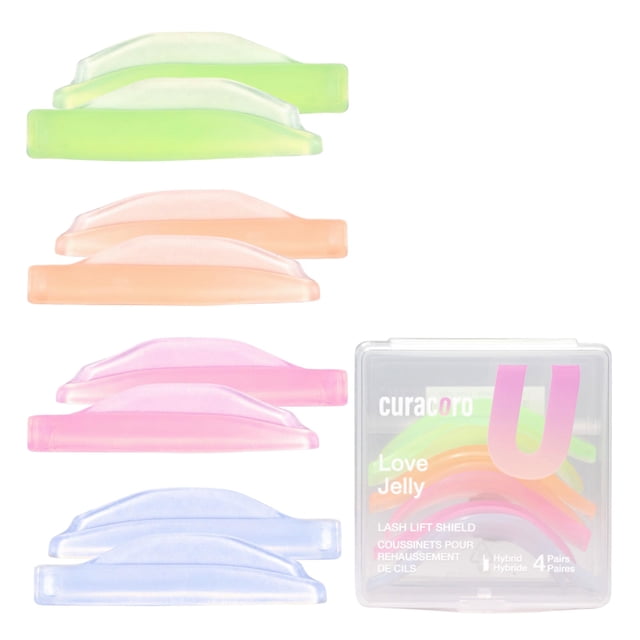 Protectores para lifting de pestañas CURACORO, 8 piezas, almohadillas de silicona, 4 tamaños