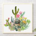 thumbnail image 1 of Cuadros Decorativos Kit de pintura por números DIY Cactus mano aceite arte imagen artesanía decoración del hogar (H1201) Wdftyju  embutido en tela, 1 of 9