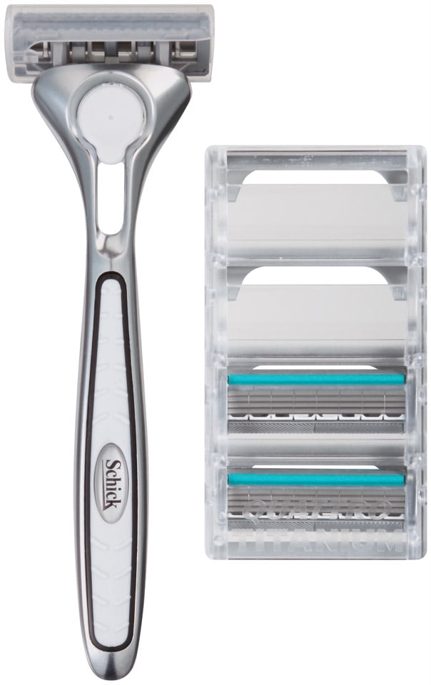 Schick Quattro Titanium Men S Razor 1 Razor Handle And 3 Refills Walmart Com Walmart Com