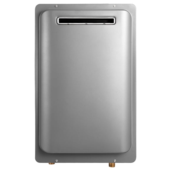 KFFKFF Gas Tankless Water Heater, 8Gal Outdoor 191000 BTU Instant Hot Water Heater, Smart Temperature Control & 3/4 inch NPT Interface& Multiple Security Protections, Silver Gray