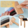 thumbnail image 3 of Kit de herramientas de hilado y fieltrado de madera (4 piezas): cardadora de lana, cepillo alisador, herramienta de hilado, 12 agujas para manualidades con lana., 3 of 6