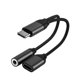 thumbnail image 1 of Adaptador de auriculares tipo C a adaptador de cargador de audio de 3,5 mm Cable de carga de audio 2 en 1, negro Vogacara EL001128-02, 1 of 2