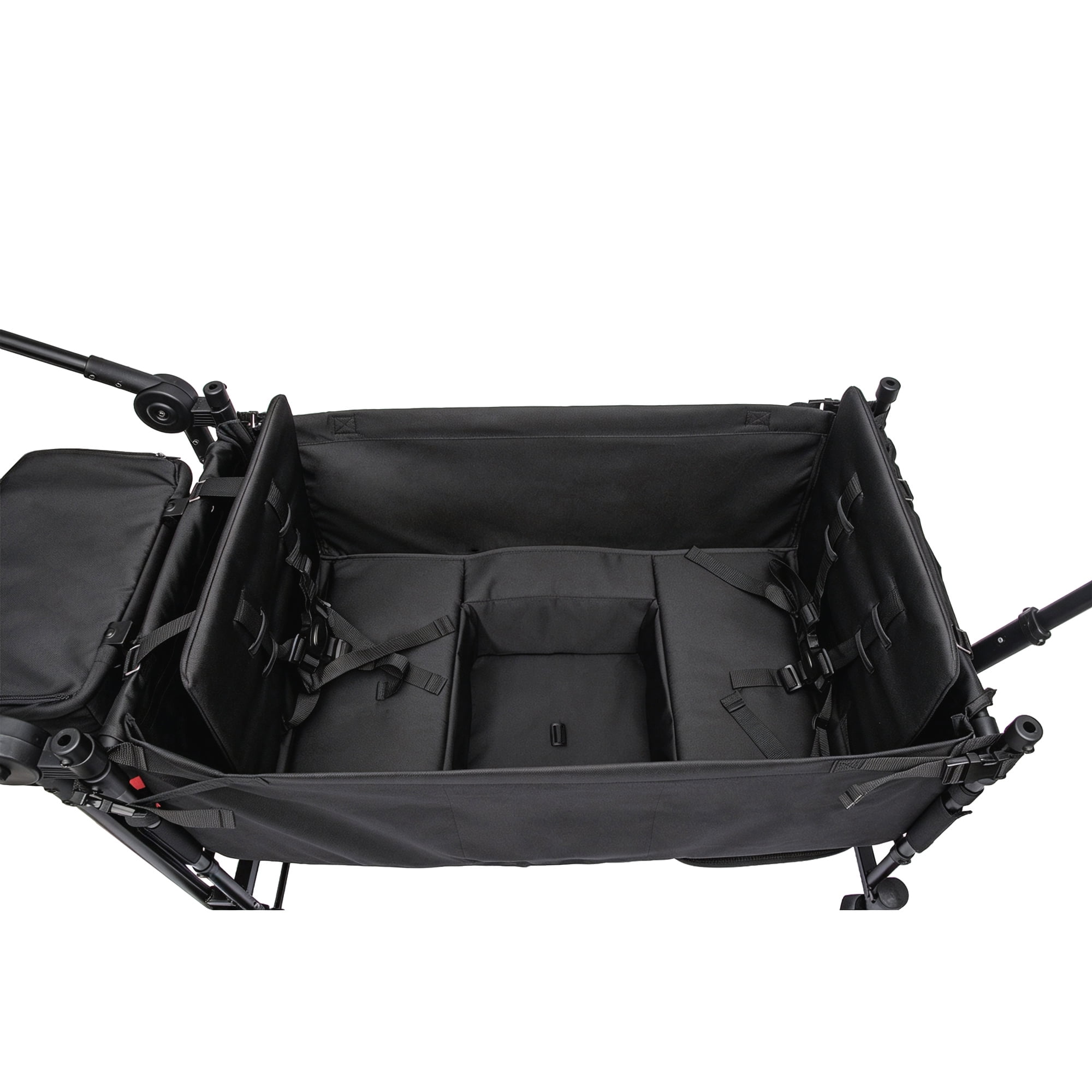 Wagon Stroller for 2 Kids, Adjustable Height Push/Pull Handle, 97L Large Capacity Detachable and Movable Canopy, 8" All-Terrain PU Wheels, Foldable Lightweight Frame