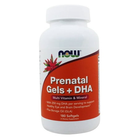 NOW Foods - Prenatal Gels + DHA Multiple Vitamin & Mineral - 180