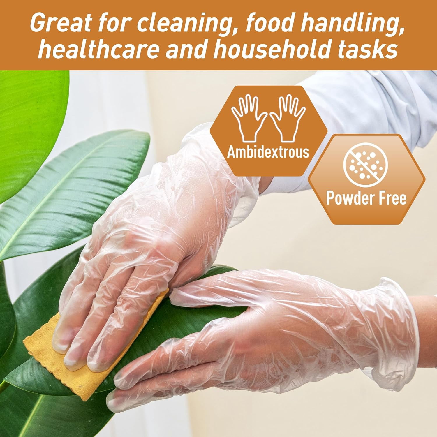 MEDPRIDE Disposable Vinyl Gloves Non-Sterile Powder & Latex Free Gloves, 4.3 Mil 100-Pack, Small – Durable Cleaning Gloves