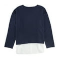 thumbnail image 2 of ALFANI Womens Navy Textured Layered-look Color Block Long Sleeve Scoop Neck Top XL, 2 of 2