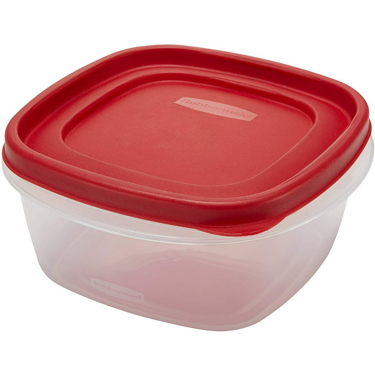  Rubbermaid 1777088 7 Cup Square Chili Red Easy Find™ Container  : Health & Household