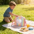 thumbnail image 4 of Bolsa térmica para el almuerzo infantil, tipo bandolera | Lonchera de tela Oxford con lentejuelas y purpurina | Bolsa térmica impermeable y resistente a las manchas para la escuela y picnics, 4 of 6