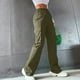 thumbnail image 1 of ICHUANYI Clearance Women's Casual Pants Cowboy Pocket Straight Cylinder Overalls Solid Color(Army Green, XL) ICHUANYI WER2023080816243, 1 of 6