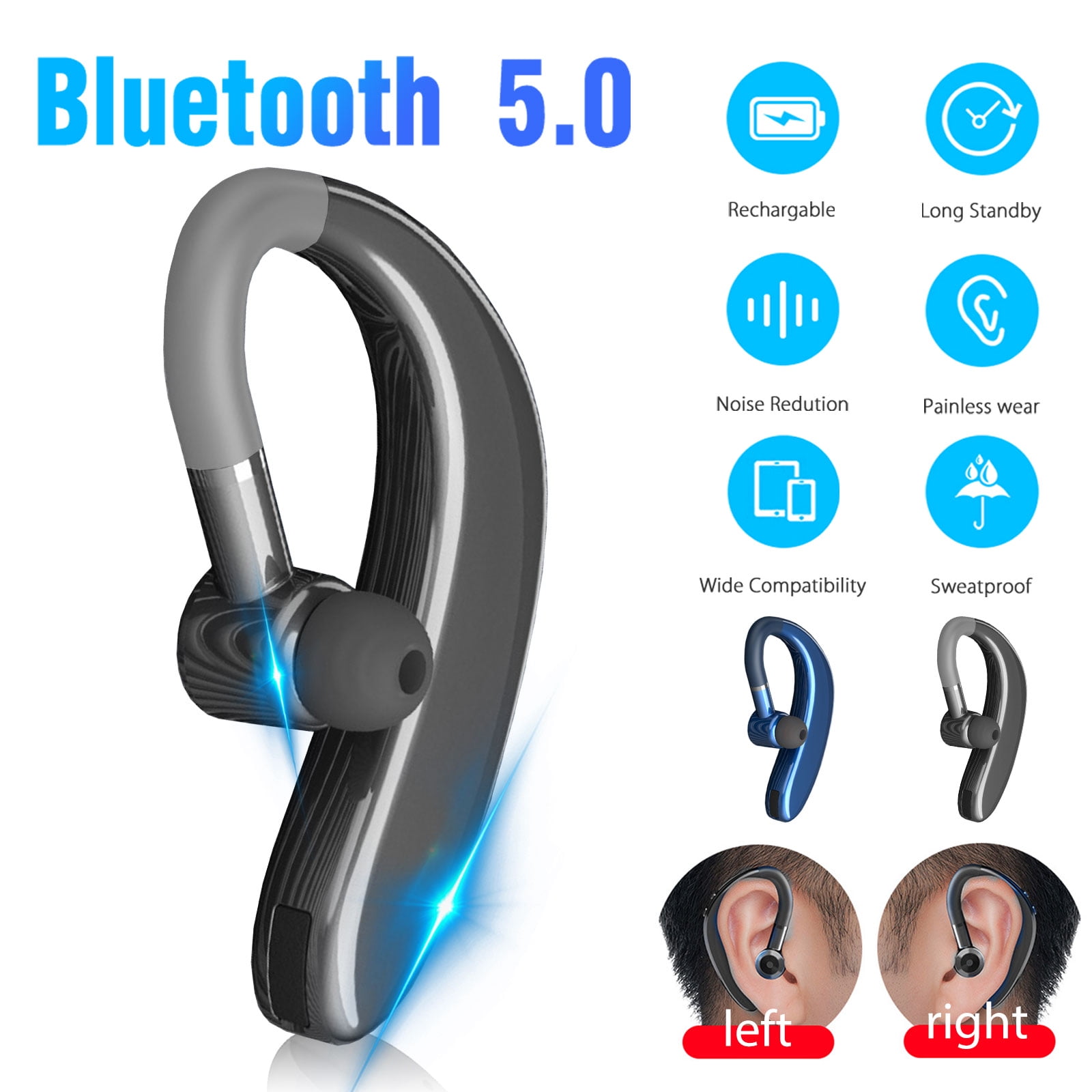 bluetooth in ear headset with microphone