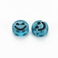 thumbnail image 2 of 100pcs Transparent Acrylic Beads with Glitter Powder Flat Round with Black Enamel Smile Face Mixed color 10x5mm Hole: 2mm, 2 of 3