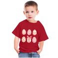 thumbnail image 4 of TIMIFIS T-Shirts Lapin de Pâques Rouge pour Tout-Petits Imprimé Œufs Mignons Col Rond Manches Courtes T-Shirt Enfants Joyeuses Pâques pour Garçons Filles 4 Ans, 4 of 4