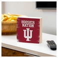 thumbnail image 3 of Indiana Hoosiers 6" Square Fan Chant Wood Block Shelf Sign, 3 of 3