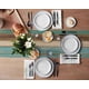 thumbnail image 3 of Caminos de mesa de granja largos, camino de mesa rústico verde azulado turquesa azul verde marrón madera rayas algodón sábanas arpillera cómoda bufandas decoración de mesa para cocina comedor mes, 3 of 5