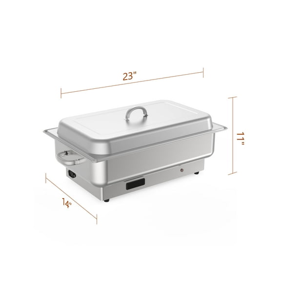 GloryStar 9QT Electric Chafing Dish Buffet Server, Stainless Steel Food Warmer with Digital Temperature Display, Commercial Catering Equipment
