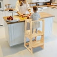 thumbnail image 5 of ZZBIQS Kitchen Stool Helper Stools for Kids, 2-in-1 Convertible Toddler Step Stool Helper Standing Tower for Kitchen Counter, Bathroom, Toilet , Natural, 5 of 7