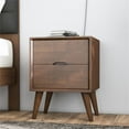 thumbnail image 2 of Pemberly Row Mid-Century Modern Solid Wood 2-drawer Night Stand in Brown, 2 of 6