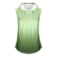 thumbnail image 3 of Summer Hoodie Tank Tops for Women Casual Sports Sleeveless Tee Shirts with Hood Drawstring Workout M-3XL (3XL, Green 02) Major, 3 of 3