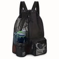 thumbnail image 2 of Swim Mesh Drawstring Backpack Belt Wet Bag Beach, 2 of 2