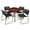 Cherry / Grey / Black, variant on Regency Kee 30 in. Square Adjustable Classroom Table- Maple & 4 Zeng Stack Chairs- Black & Grey Base