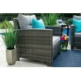 thumbnail image 4 of Bari 4-Piece Wicker Sofa Set, Resin Wicker Outdoor Patio Furniture Conversation Loveseat Set in Mixed Gray with Three Seat, Two Armchairs, and Coffee Table, 4 of 11