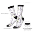 thumbnail image 4 of Hirioo Lavender Flowers Pattern Adult Middle Tube Socks Breathable Sock Non-Pilling,Contrasting Color Design, 4 of 6