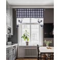 thumbnail image 3 of Farmhouse Purple Plaid Swag Valances for Windows, Small Curtains Drapes, Vintage Country Cock Checkered Kitchen Window Curtains Over Sink Window Treatment Valance for Bedroom/Bathroom 56"x36", 3 of 5