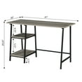 thumbnail image 4 of Designs2Go Trestle Desk in Weathered Gray Wood with Black Metal Frame, 4 of 7