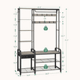 Hall Tree Coat Rack with 3Tier Storage Bench and 1 Drawer 5in1