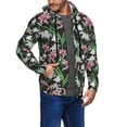 thumbnail image 2 of Wukai Lilies Flowers Print Men's Zip-Up Hoodie,Fleece Full-Zip Hoodie for Men, Hooded Sweatshirt-Medium, 2 of 5