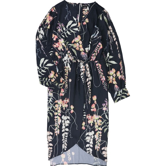 City Chic Womens Floral Cold Shoulder Dress, Blue, Plus Size, XL/22W