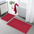 thumbnail image 2 of Ample Decor Cotton Bath Mats 24 x 17 inch and 34 x 20 inches Pack of 2 1350 GSM - Red, 2 of 6