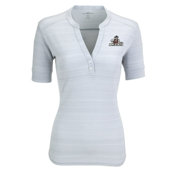 Women's Silver New Mexico State Aggies Strata Textured Henley Shirt