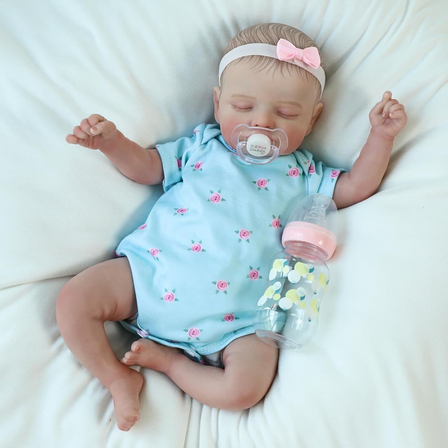 Lifelike Reborn Baby Dolls-20 inch Sleeping Realistic Newborn Baby Dolls, Soft Body with Feeding Toy