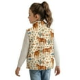 thumbnail image 2 of Xoenoiee Horse Cactus Cowboy Hat Print Girls Boys Vest Jacket Kids Full-Zip Collar Cute Waistcoat Sleeveless Outerwear Soft Jacket with Pockets, 9-10 Years, 2 of 7