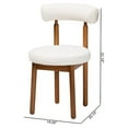 thumbnail image 3 of Baxton Studio Edric Cream Boucle Fabric and Brown Wood 2-Piece Dining Chair Set, 3 of 10