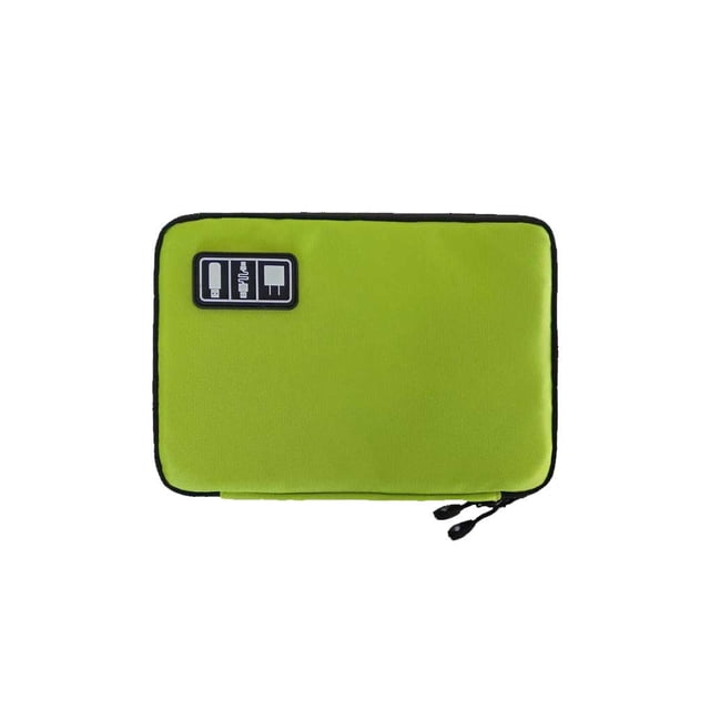 Minnieouse Organizador de cables de datos de nailon, Cable de carga Rectangular con múltiples ranuras, cargador, lector de tarjetas, bolsa de Viajes, Equipaje y Accesorios Varios Verde