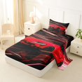 thumbnail image 2 of Castle Fairy Neon Sports Car Twin Sheet Sets 3pcs for Teens, Light Trail Race Bedding for Boys Bedroom, Red Black, 2 of 6