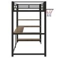 thumbnail image 3 of Euroco Metal Twin Size Loft Bed with Desk and Shelves, Basketball Hoop, 3 of 12