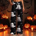 thumbnail image 5 of Edvintorg Lounge Pants Women Halloween Printed Loose Trouser Elastic Waisted Wide Leg Pant with Drawstring Womens Clothes Black S-2XL, 5 of 8