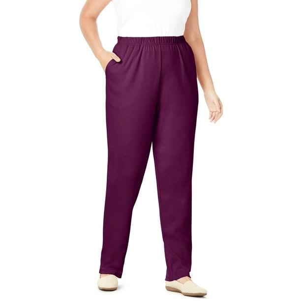 Woman Within - Woman Within Plus Size Tall 7-day Knit Straight Leg Pant ...