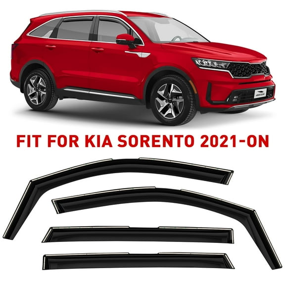Voron Glass in-Channel Extra Durable Rain Guards for Kia Sorento 2021-2026, Window Deflectors, Vent Window Visors, 4 Pieces - 220216