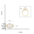 thumbnail image 4 of ANGARA Freshwater Cultured Pearl Halo Ring with Diamonds in 14K Yellow Gold for Women | June Birthstone, Birthday, Anniversary, Jewelry Gift for Women | Pearl Ring, 4 of 8